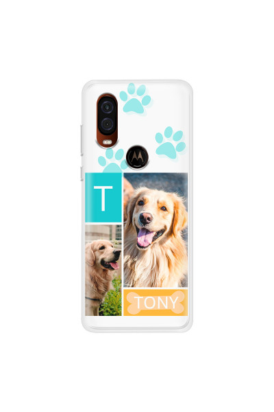 MOTOROLA by LENOVO - Moto One Vision - Soft Clear Case - Dog Collage