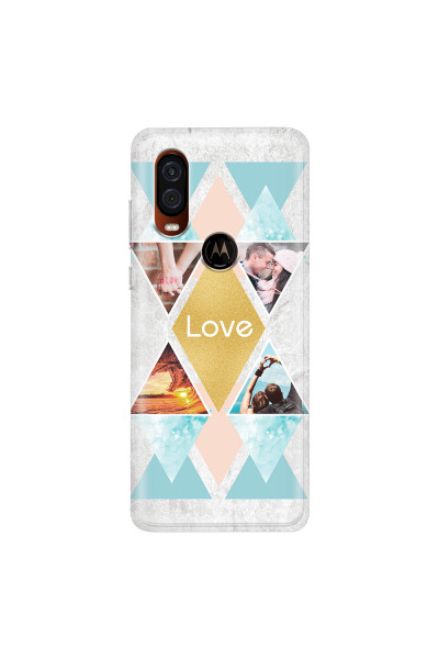 MOTOROLA by LENOVO - Moto One Vision - Soft Clear Case - Triangle Love Photo