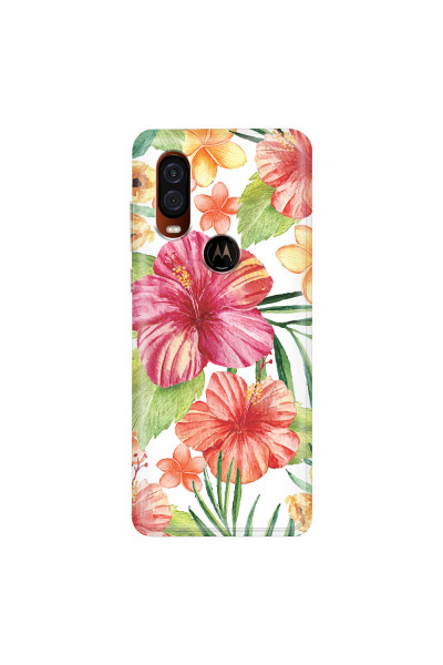 MOTOROLA by LENOVO - Moto One Vision - Soft Clear Case - Tropical Vibes