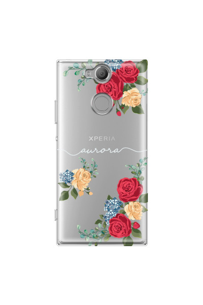 SONY - Sony XA2 - Soft Clear Case - Light Red Floral Handwritten