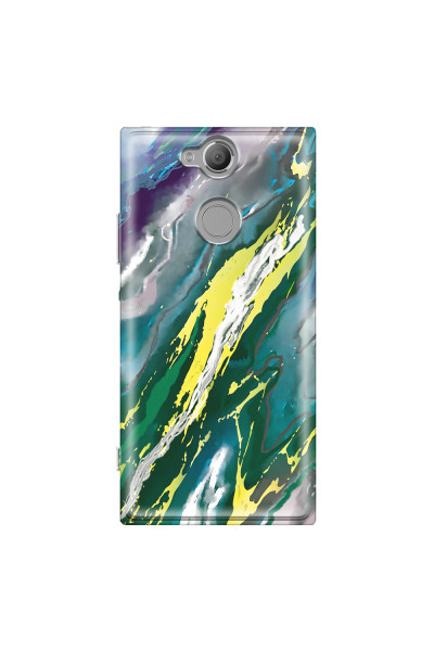 SONY - Sony XA2 - Soft Clear Case - Marble Rainforest Green