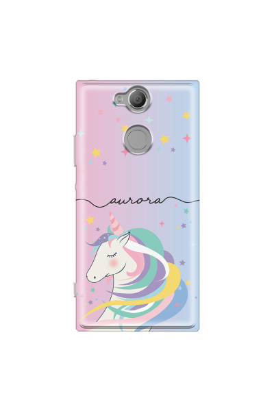 SONY - Sony XA2 - Soft Clear Case - Pink Unicorn Handwritten