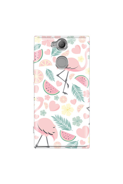 SONY - Sony XA2 - Soft Clear Case - Tropical Flamingo III