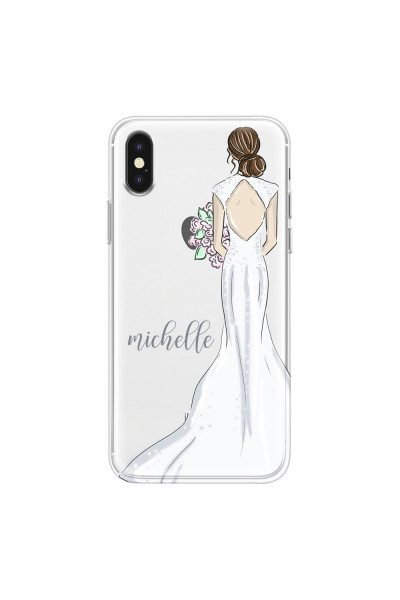 APPLE - iPhone XS - Soft Clear Case - Bride To Be Brunette Dark