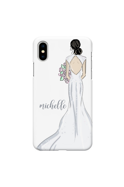 APPLE - iPhone XS - 3D Snap Case - Bride To Be Blackhair Dark