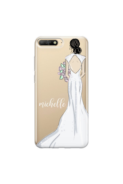 HUAWEI - Y6 2018 - Soft Clear Case - Bride To Be Blackhair