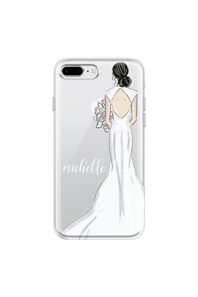 APPLE - iPhone 8 Plus - Soft Clear Case - Bride To Be Blackhair