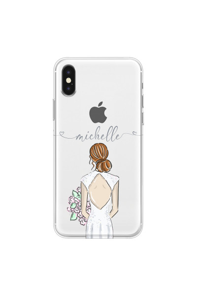 APPLE - iPhone XS - Soft Clear Case - Bride To Be Redhead II. Dark