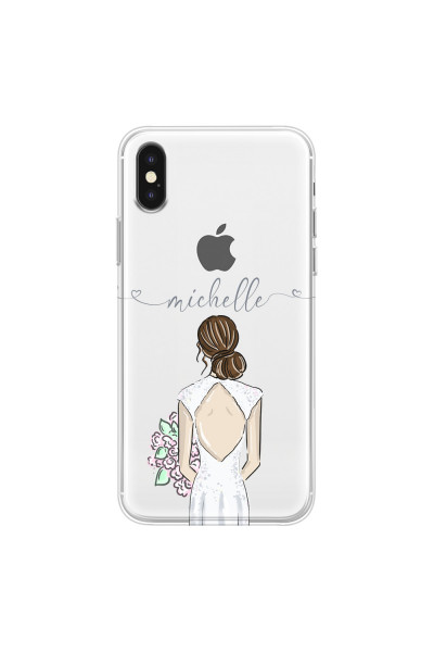APPLE - iPhone XS - Soft Clear Case - Bride To Be Brunette II. Dark