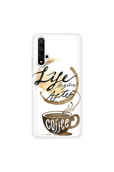 HONOR - Honor 20 - Soft Clear Case - Life begins after coffee