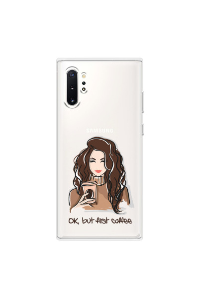SAMSUNG - Galaxy Note 10 Plus - Soft Clear Case - But First Coffee