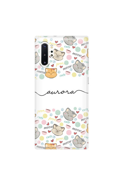 SAMSUNG - Galaxy Note 10 Plus - Soft Clear Case - Cute Kitten Pattern