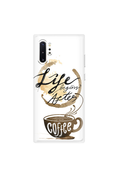 SAMSUNG - Galaxy Note 10 Plus - Soft Clear Case - Life begins after coffee
