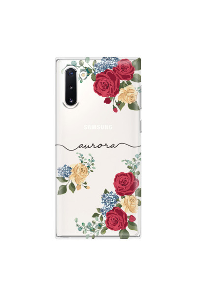 SAMSUNG - Galaxy Note 10 - Soft Clear Case - Red Floral Handwritten
