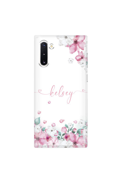 SAMSUNG - Galaxy Note 10 - Soft Clear Case - Watercolor Flowers Handwritten