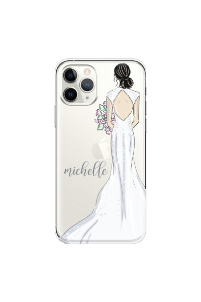 APPLE - iPhone 11 Pro - Soft Clear Case - Bride To Be Blackhair Dark