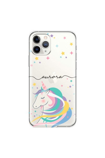 APPLE - iPhone 11 Pro - Soft Clear Case - Clear Unicorn Handwritten