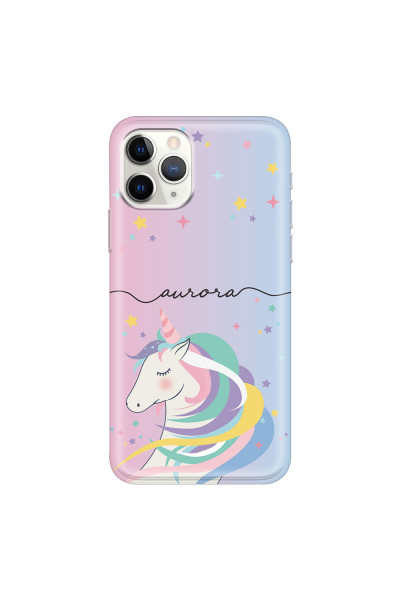 APPLE - iPhone 11 Pro - Soft Clear Case - Pink Unicorn Handwritten