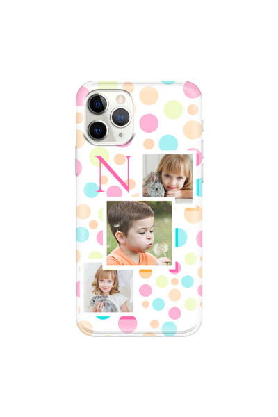 APPLE - iPhone 11 Pro Max - Soft Clear Case - Cute Dots Initial