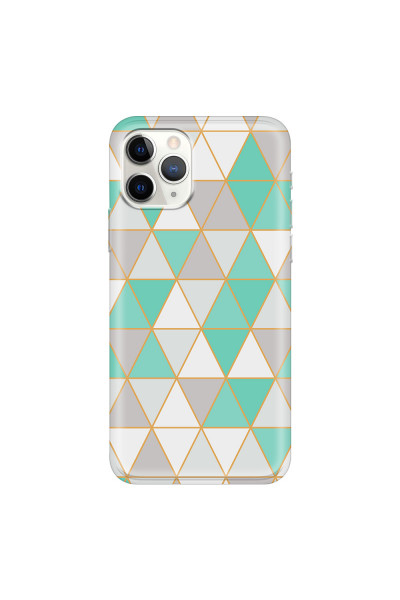 APPLE - iPhone 11 Pro Max - Soft Clear Case - Green Triangle Pattern