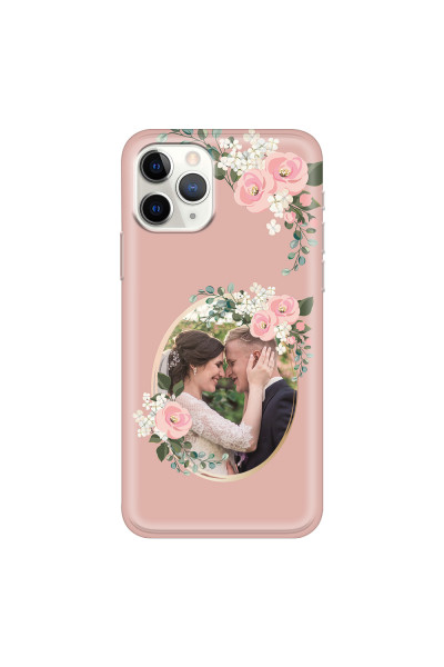APPLE - iPhone 11 Pro Max - Soft Clear Case - Pink Floral Mirror Photo