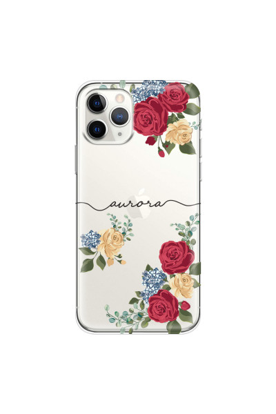 APPLE - iPhone 11 Pro Max - Soft Clear Case - Red Floral Handwritten