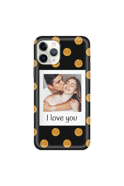 APPLE - iPhone 11 Pro Max - Soft Clear Case - Single Love Dots Photo