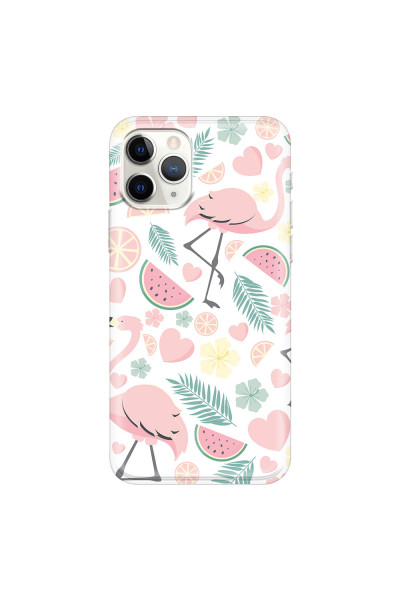 APPLE - iPhone 11 Pro Max - Soft Clear Case - Tropical Flamingo III