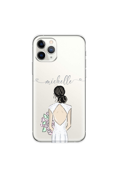 APPLE - iPhone 11 Pro Max - Soft Clear Case - Bride To Be Blackhair II. Dark