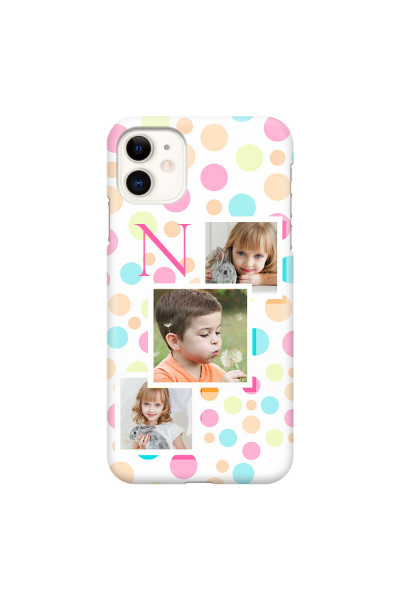 APPLE - iPhone 11 - 3D Snap Case - Cute Dots Initial