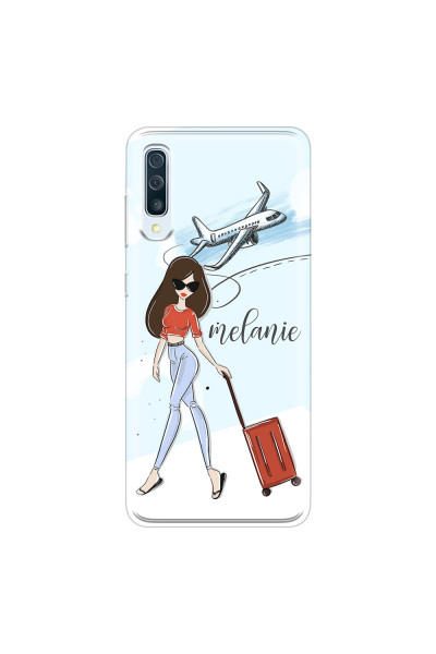 SAMSUNG - Galaxy A70 - Soft Clear Case - Travelers Duo Brunette