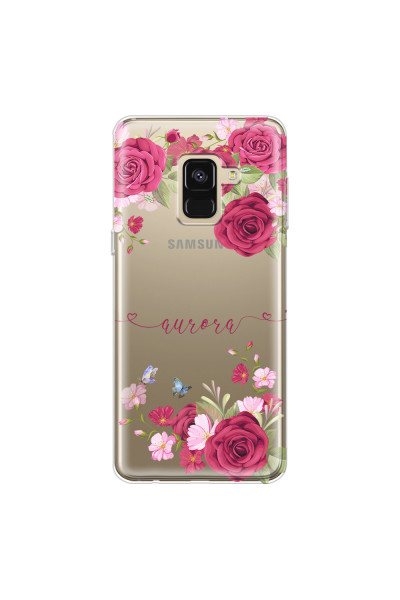 SAMSUNG - Galaxy A8 - Soft Clear Case - Rose Garden with Monogram