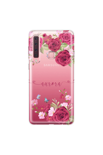 SAMSUNG - Galaxy A9 2018 - Soft Clear Case - Rose Garden with Monogram