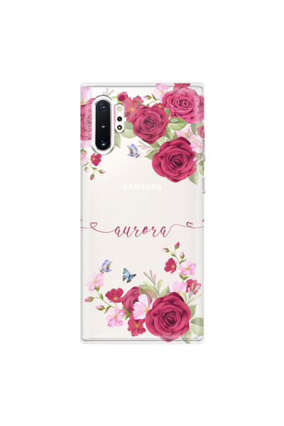 SAMSUNG - Galaxy Note 10 Plus - Soft Clear Case - Rose Garden with Monogram