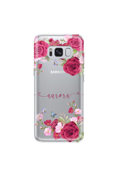 SAMSUNG - Galaxy S8 Plus - Soft Clear Case - Rose Garden with Monogram