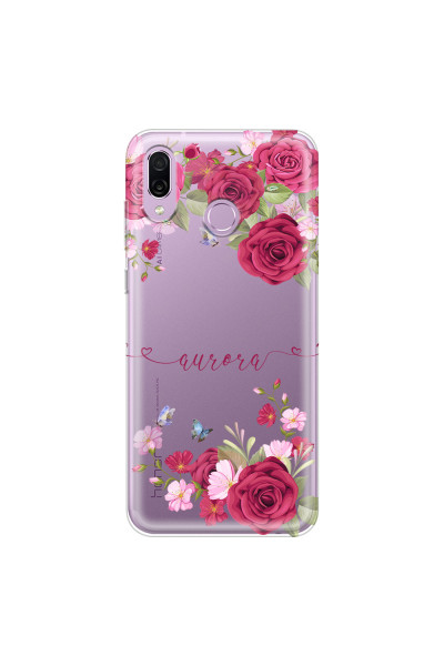 HONOR - Honor Play - Soft Clear Case - Rose Garden with Monogram