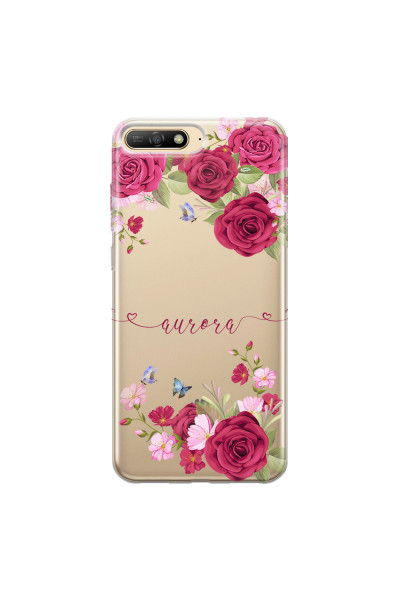 HUAWEI - Y6 2018 - Soft Clear Case - Rose Garden with Monogram