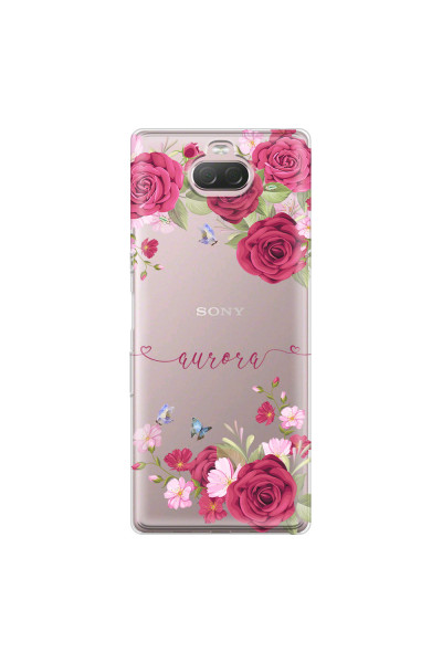 SONY - Sony 10 Plus - Soft Clear Case - Rose Garden with Monogram