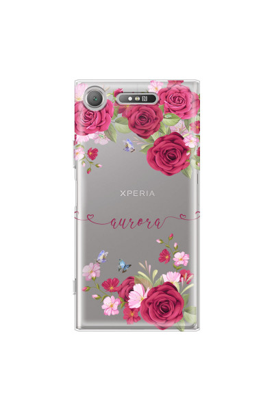 SONY - Sony XZ1 - Soft Clear Case - Rose Garden with Monogram