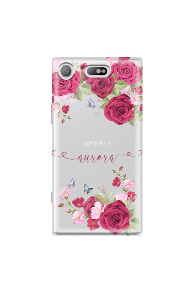 SONY - Sony XZ1 Compact - Soft Clear Case - Rose Garden with Monogram
