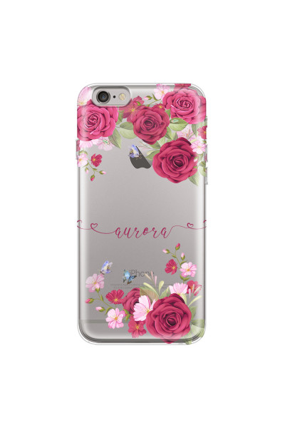 APPLE - iPhone 6S - Soft Clear Case - Rose Garden with Monogram