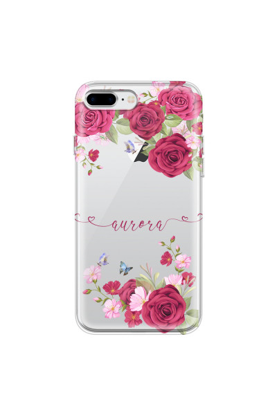 APPLE - iPhone 8 Plus - Soft Clear Case - Rose Garden with Monogram