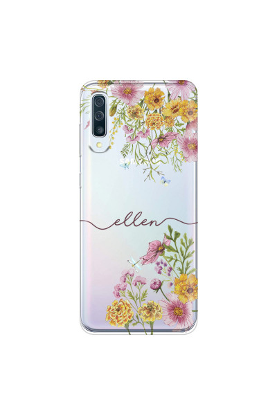 SAMSUNG - Galaxy A50 - Soft Clear Case - Meadow Garden with Monogram