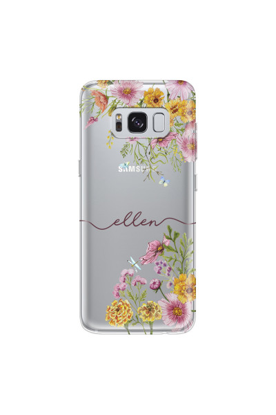 SAMSUNG - Galaxy S8 Plus - Soft Clear Case - Meadow Garden with Monogram