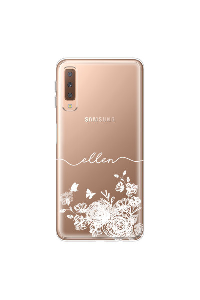 SAMSUNG - Galaxy A7 2018 - Soft Clear Case - Handwritten White Lace