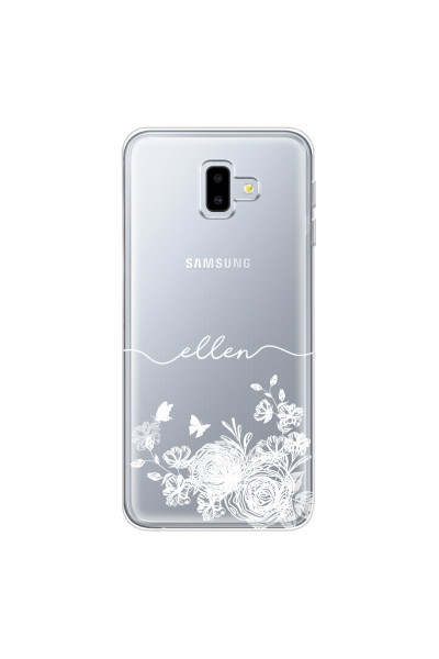 SAMSUNG - Galaxy J6 Plus 2018 - Soft Clear Case - Handwritten White Lace
