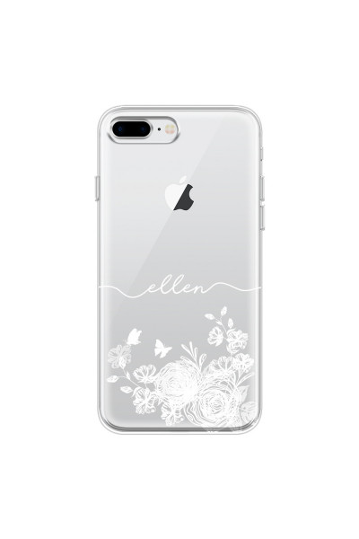 APPLE - iPhone 8 Plus - Soft Clear Case - Handwritten White Lace