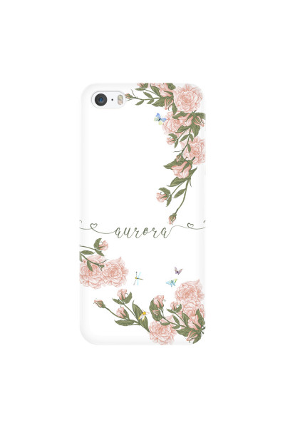 APPLE - iPhone 5S/SE - 3D Snap Case - Pink Rose Garden with Monogram