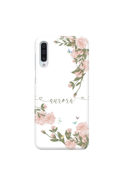 SAMSUNG - Galaxy A70 - 3D Snap Case - Pink Rose Garden with Monogram