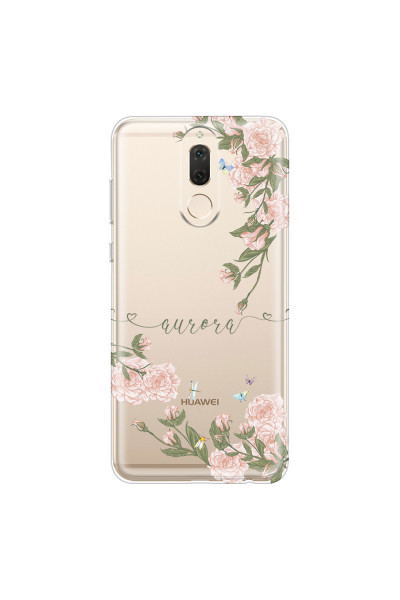 HUAWEI - Mate 10 lite - Soft Clear Case - Pink Rose Garden with Monogram
